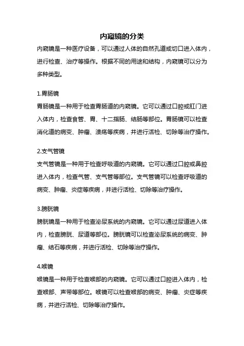 内窥镜的分类