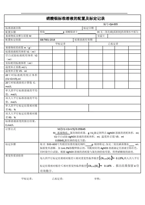 005硝酸银配置记录