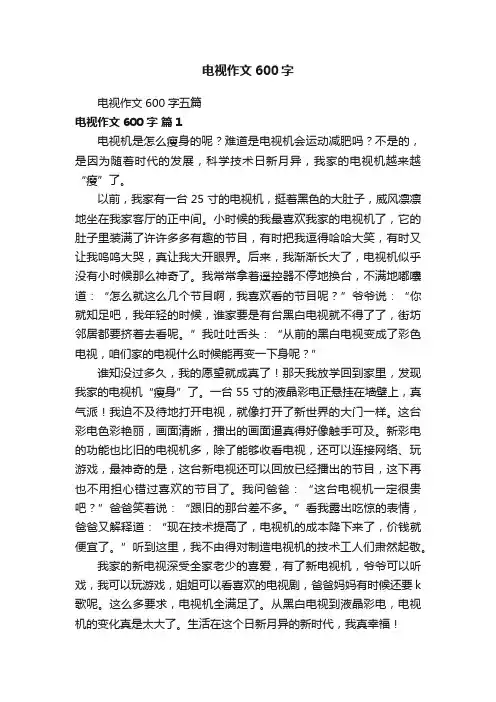 电视作文600字五篇
