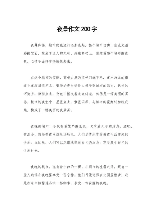 夜景作文200字