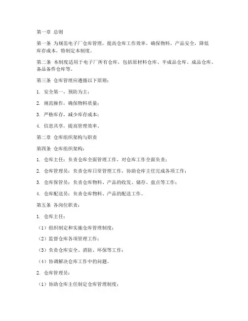 电子厂的仓库管理制度