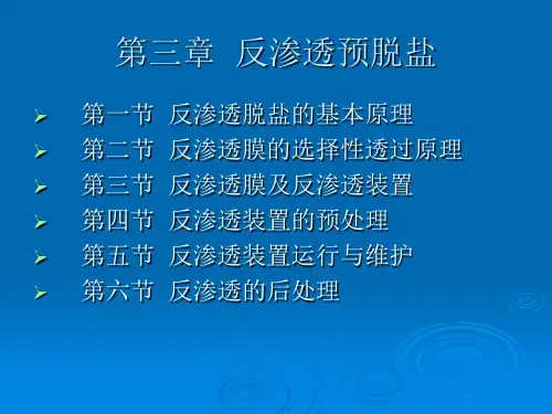 第3章 水的预脱盐(反渗透)