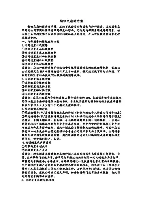 缩短交期的方案