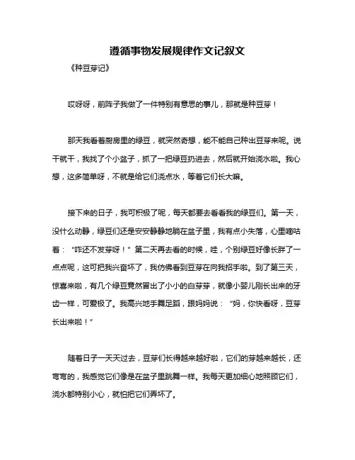 遵循事物发展规律作文记叙文