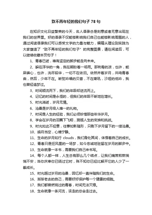 致不再年轻的我们句子78句