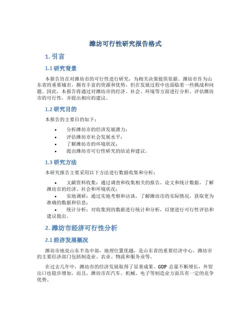 潍坊可行性研究报告格式