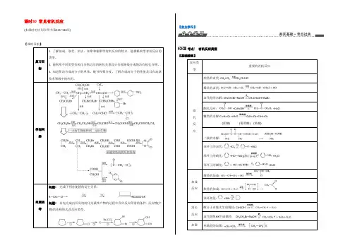 2021届江苏省高考化学一轮复习专题演练：专题7《有机化学基础》30《常见有机反应》(苏教版) 