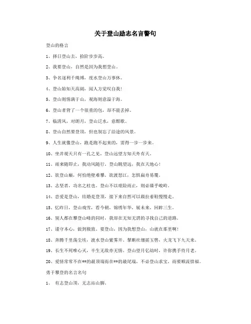 关于登山励志名言警句
