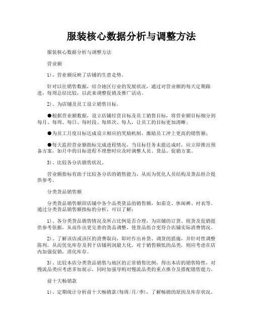 服装核心数据分析与调整方法
