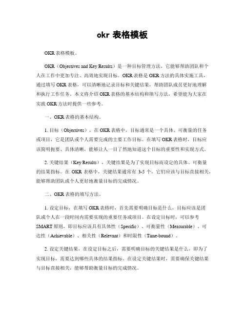 okr表格模板