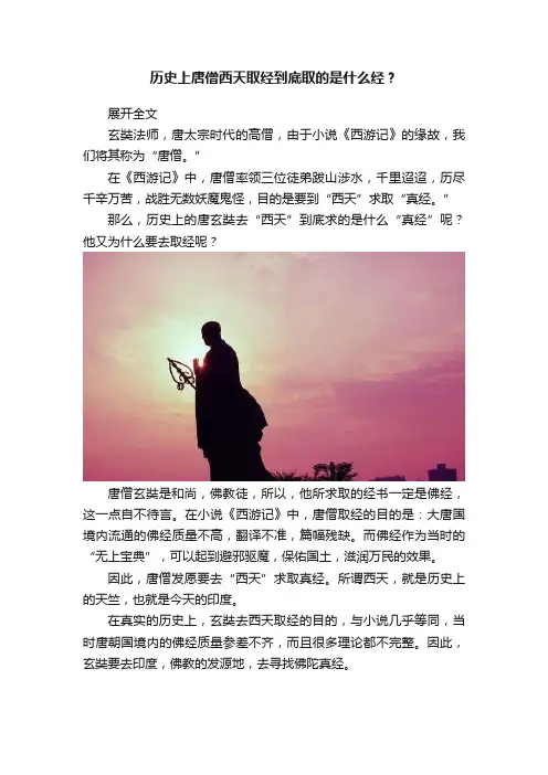 历史上唐僧西天取经到底取的是什么经？