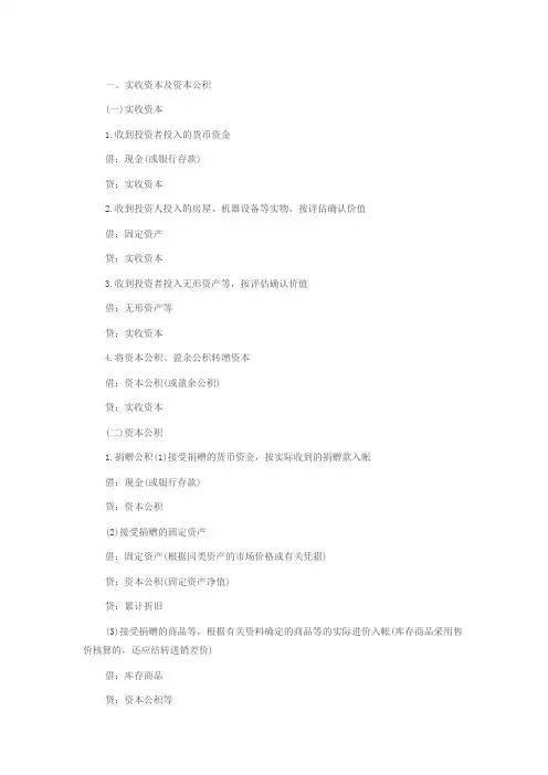 商贸企业常用会计分录处理
