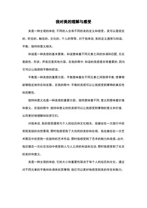 我对美的理解与感受