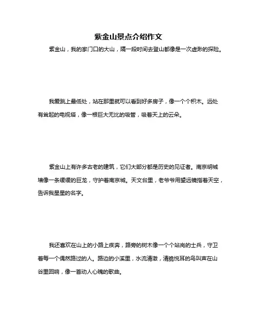 紫金山景点介绍作文