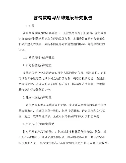 营销策略与品牌建设研究报告