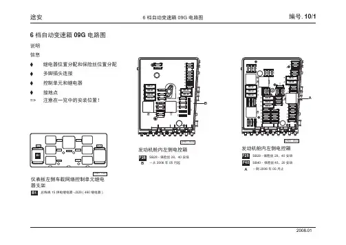 上汽大众全新途安返修电路图-途安_10_6 档自动变速箱 09G 电路图