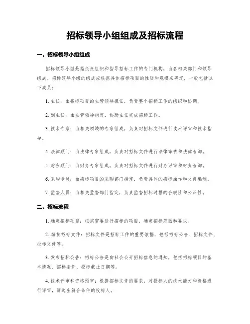 招标领导小组组成及招标流程