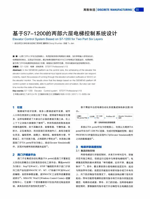 基于S7-1200的两部六层电梯控制系统设计