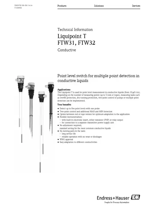Liquipoint T 导电流中多点检测级别传感器说明说明书