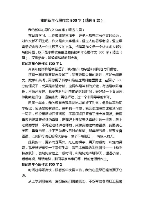我的新年心愿作文500字（精选5篇）