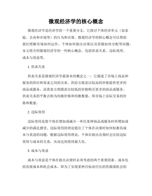 微观经济学的核心概念