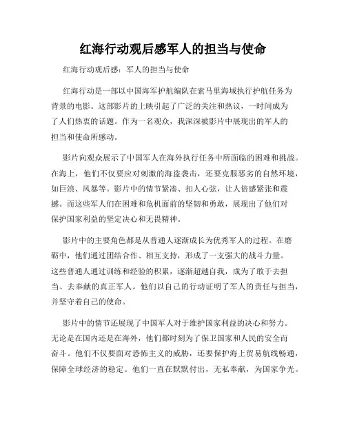 红海行动观后感军人的担当与使命