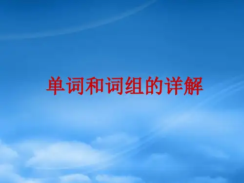 高一英语单词和词组的详解