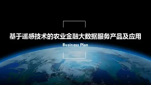 基于遥感技术的农业金融大数据服务产品及应用