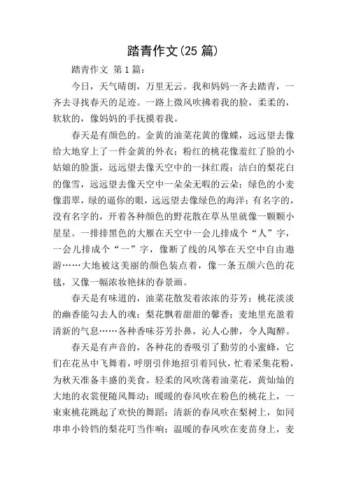 踏青作文(25篇)