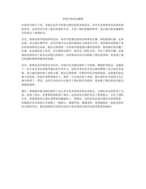 学校艺体活动感想