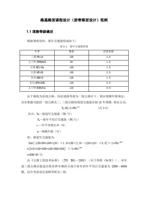 沥青路面设计范例