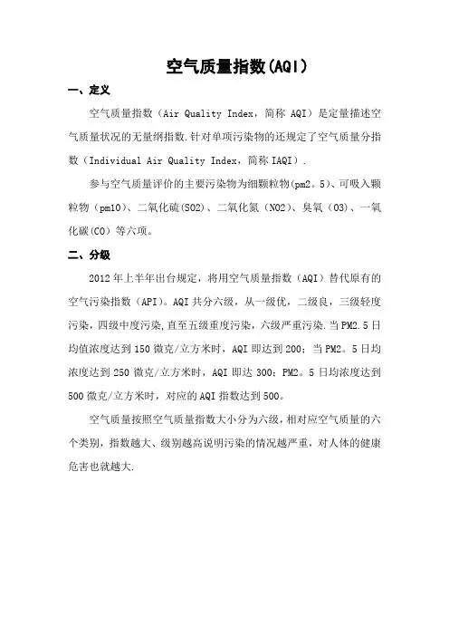 空气质量指数(AQI)