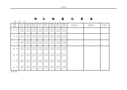 防火巡查记录表模板