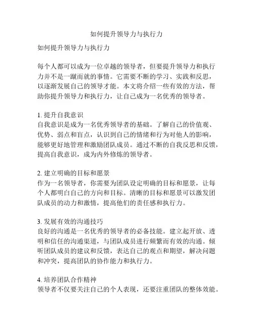 如何提升领导力与执行力