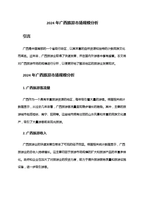 2024年广西旅游市场规模分析