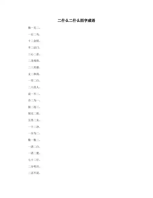 二什么二什么四字成语