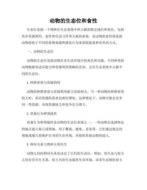 动物的生态位和食性
