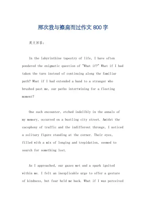 那次我与擦肩而过作文800字