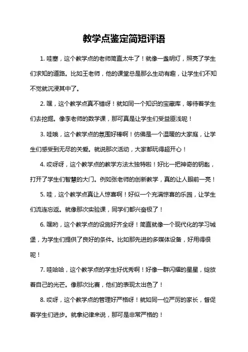 教学点鉴定简短评语