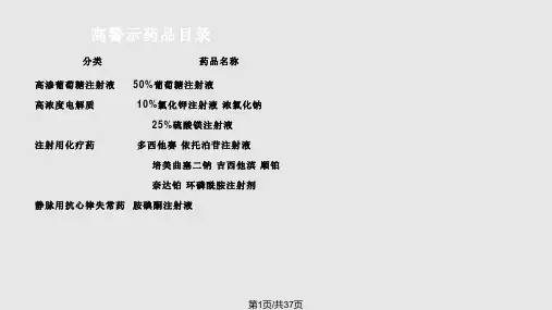 特殊用药作用及观察PPT课件