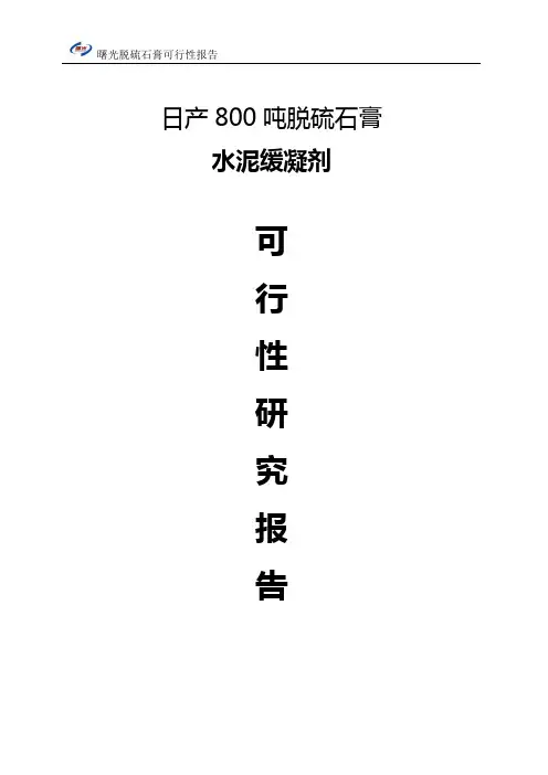 日产800吨脱硫石膏生产线报告