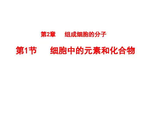 细胞中的化学元素