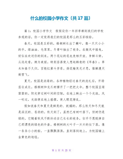 什么的校园小学作文(共17篇)