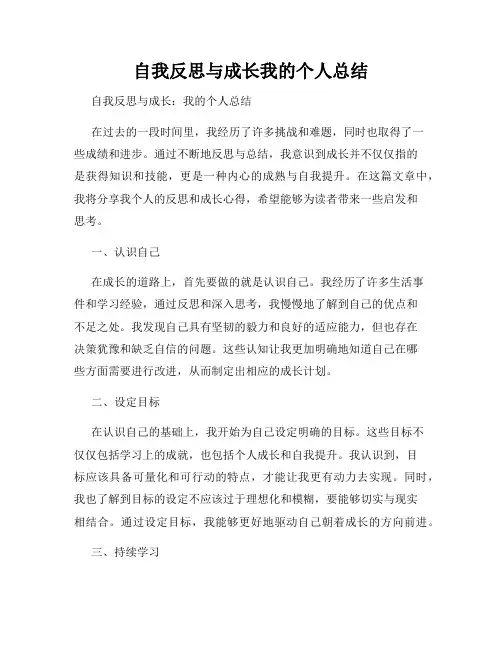自我反思与成长我的个人总结