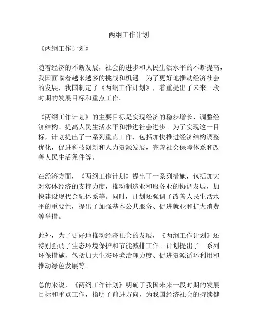 两纲工作计划