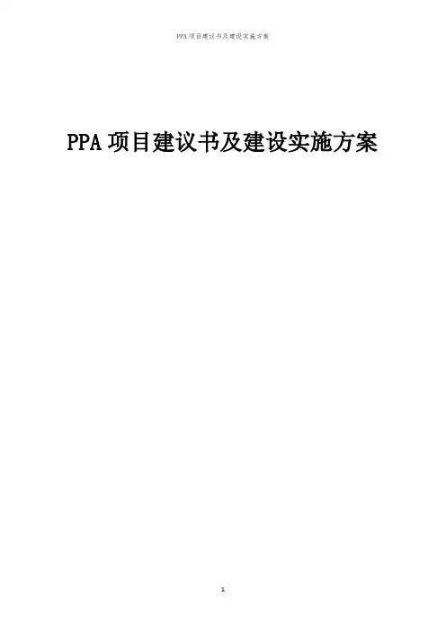 2024年PPA项目建议书及建设实施方案