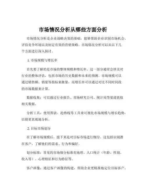 市场情况分析从哪些方面分析