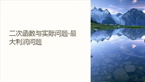 二次函数与实际问题-最大利润问题