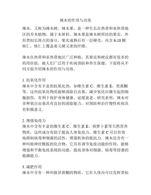 辣木的作用与功效