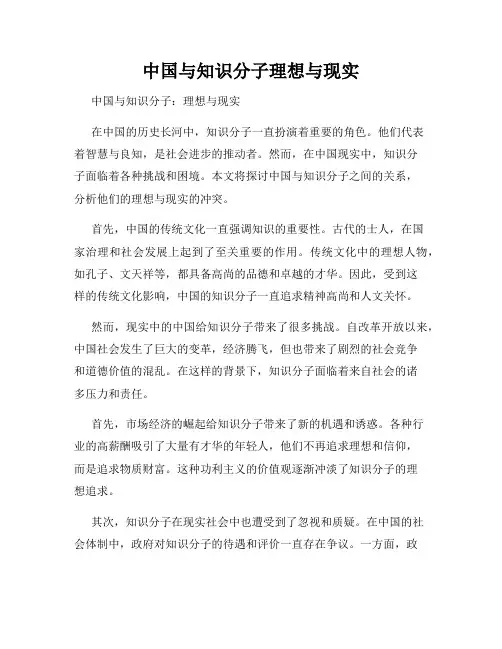 中国与知识分子理想与现实